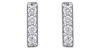 10K White Gold 0.14cttw Diamond Bar Earring