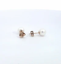 14K Yellow Gold 6.5-7.0mm Cultured Pearl Earrings with Butterfly Backs
