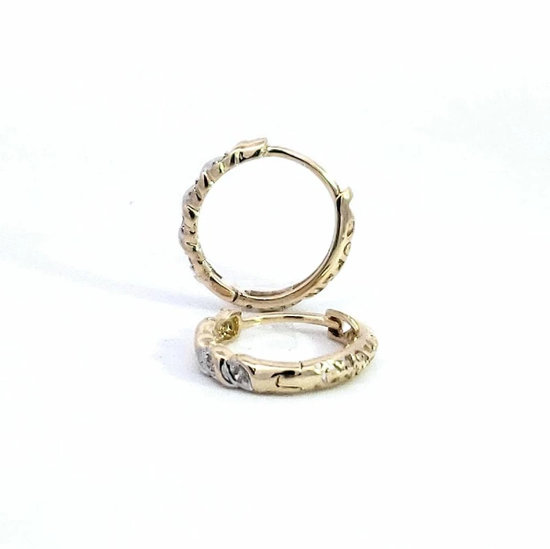 10K Yellow Gold 0.08cttw Diamond Hoop / Huggie Earrings