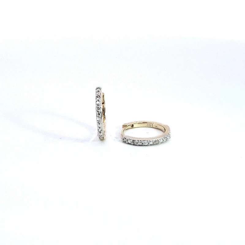 10K Gold 0.05cttw Diamond Hoop / Huggie Earrings