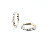 10K Gold 0.05cttw Diamond Hoop / Huggie Earrings