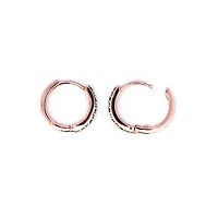 10K Rose Gold 0.05cttw Diamond Hoop / Huggie Earrings