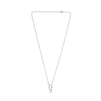 14K White Gold Diamond Necklace, 18"