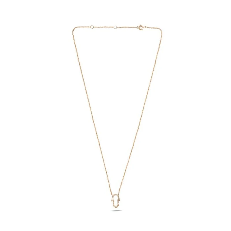 14K White Gold Diamond Necklace, 18"