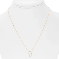 14K White Gold Diamond Necklace, 18"