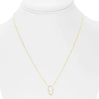 14K White Gold Diamond Necklace, 18"