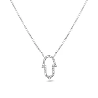 14K White Gold Diamond Necklace, 18"