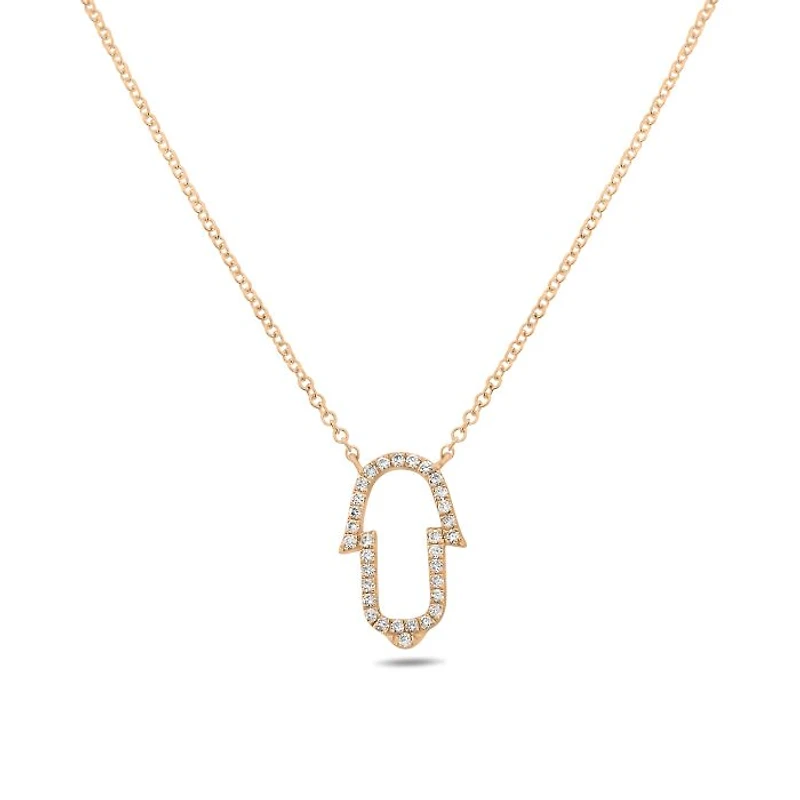 14K White Gold Diamond Necklace, 18"