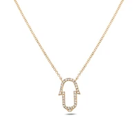 14K White Gold Diamond Necklace, 18"