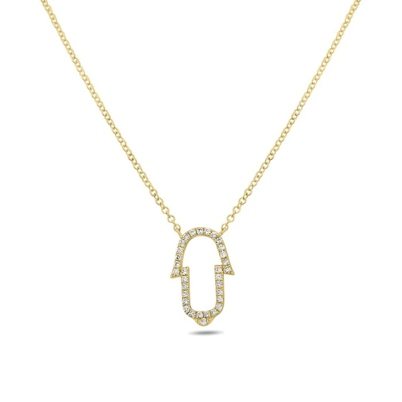 14K White Gold Diamond Necklace, 18"