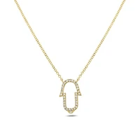 14K White Gold Diamond Necklace, 18"