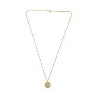 14K White Gold Diamond Pave Circle Necklace, 18"