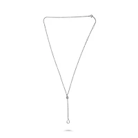 14K White Gold Diamond "Y" Shaped Necklace, 18"