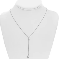14K White Gold Diamond "Y" Shaped Necklace, 18"