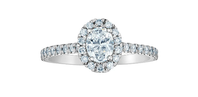14K Gold 0.84cttw Lab Grown Oval Diamond Engagement Ring - / 4
