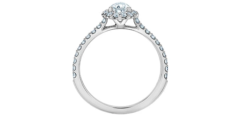 14K Gold 0.92cttw Lab Grown Diamond Pear Shape Engagement Ring - / 4