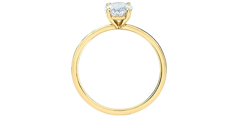 14K Gold 1.05cttw Lab Grown Oval Diamond Engagement Ring - /