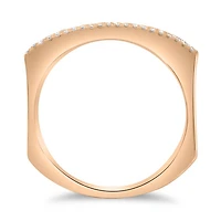 14K White, Yellow or Rose Gold 0.19cttw Diamond Three Row Indented Band - 14K White Gold