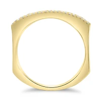 14K White, Yellow or Rose Gold 0.19cttw Diamond Three Row Indented Band - 14K White Gold