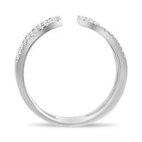 14K White, Yellow or Rose Gold 0.27cttw Diamond Loop Cuff Ring - 14K White Gold