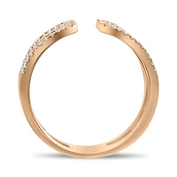 14K White, Yellow or Rose Gold 0.27cttw Diamond Loop Cuff Ring - 14K White Gold