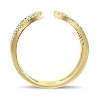 14K White, Yellow or Rose Gold 0.27cttw Diamond Loop Cuff Ring - 14K White Gold