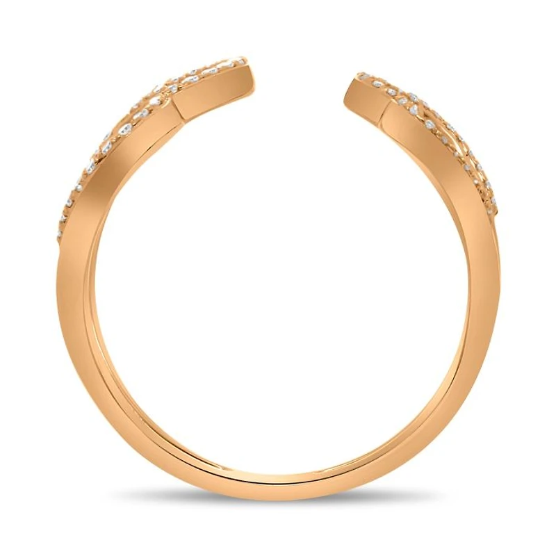 14K White, Yellow or Rose Gold 0.16cttw Diamond Tapered Pave Cuff Ring - 14K White Gold / 5