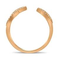 14K White, Yellow or Rose Gold 0.16cttw Diamond Tapered Pave Cuff Ring - 14K White Gold / 5