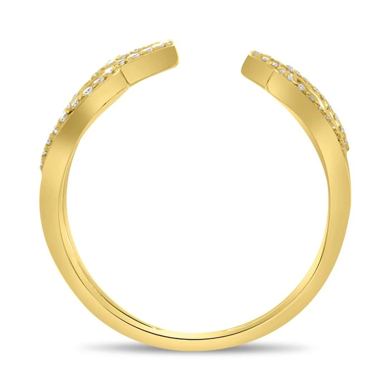 14K White, Yellow or Rose Gold 0.16cttw Diamond Tapered Pave Cuff Ring - 14K White Gold / 5