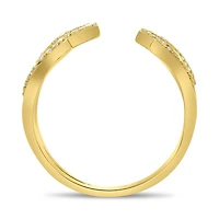 14K White, Yellow or Rose Gold 0.16cttw Diamond Tapered Pave Cuff Ring - 14K White Gold / 5