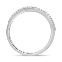 14K White, Yellow or Rose Gold 0.20cttw Open Wave Diamond Pave Ring - 14K White Gold