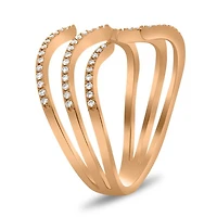 14K White, Yellow or Rose Gold 0.20cttw Open Wave Diamond Pave Ring - 14K White Gold