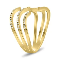 14K White, Yellow or Rose Gold 0.20cttw Open Wave Diamond Pave Ring - 14K White Gold