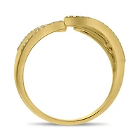 14K White, Yellow or Rose Gold 0.28cttw Double Heart Diamond Cuff Ring - 14K White Gold / 4.5