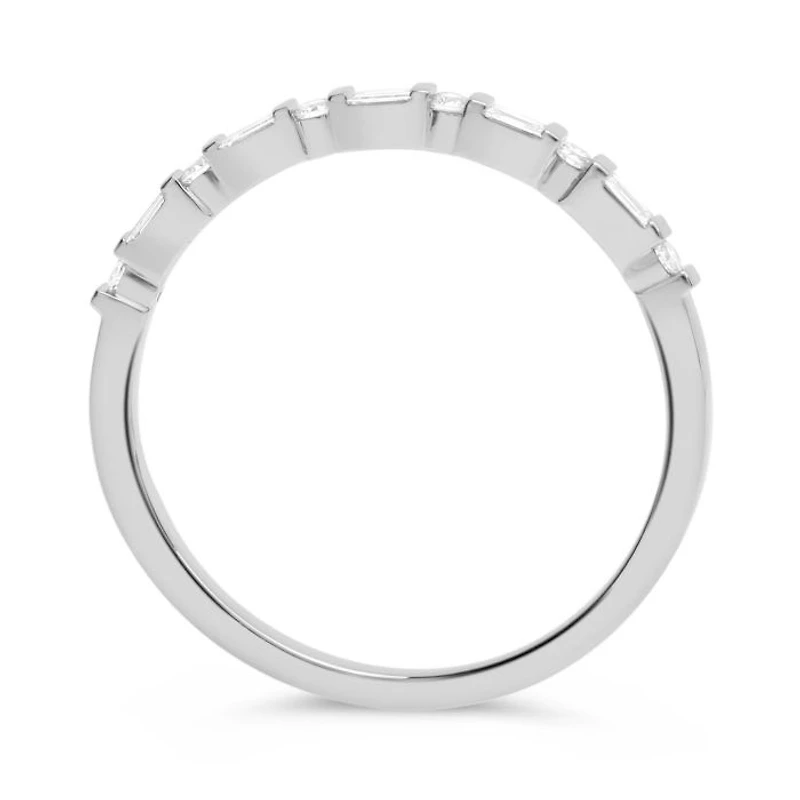 14K White, Yellow or Rose Gold 0.18cttw Diamond Art Deco Inspired Ring - 14K White Gold
