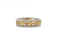 14K White Gold 0.31cttw Yellow, Pink and White Diamond Ring - Size 6.5