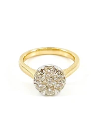 14K Two Tone Yellow and White Gold 1.00cttw Ring - Size 6.5