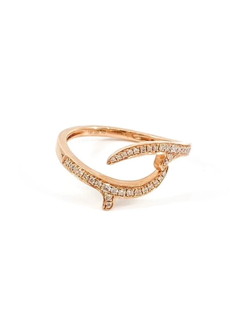 14K Rose Gold 0.15cttw Diamond Ring - Size 6.5