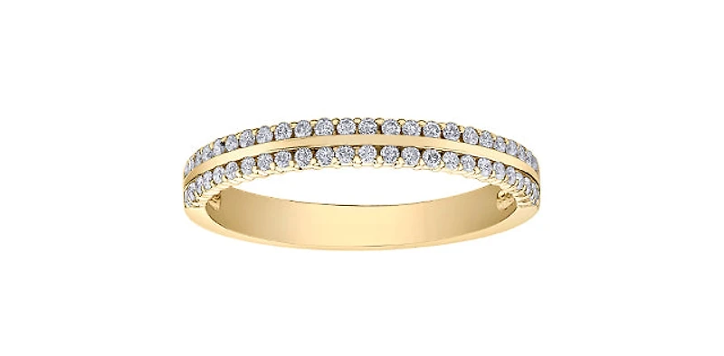 10K Yellow Gold 0.25cttw Diamond Double Band Ring - 6.5 / 4.5
