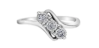 10K White Gold 0.15cttw Illusion Setting Diamond Ring - Size 6.5