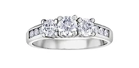 10K White Gold 1.00cttw Diamond Past Present Future Ring - 4.5 /