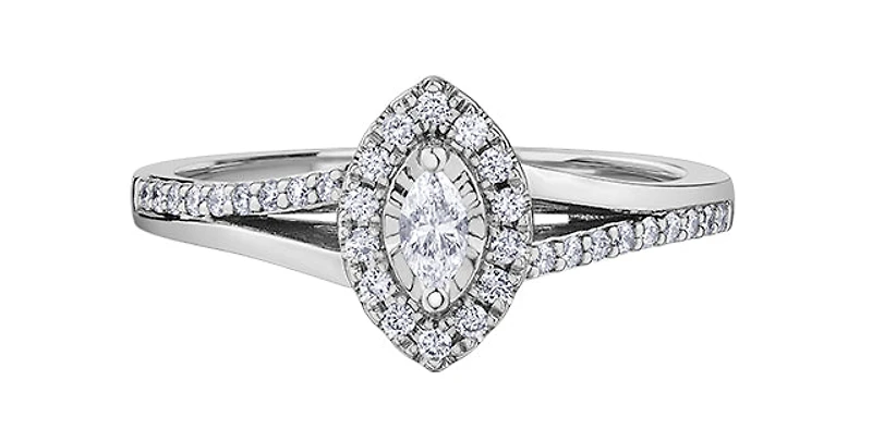 10K White Gold 0.30cttw Diamond Ring - Size 7