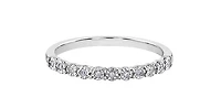 10K White Gold 0.055cttw Illusion Setting Diamond Ring - Size 6.5
