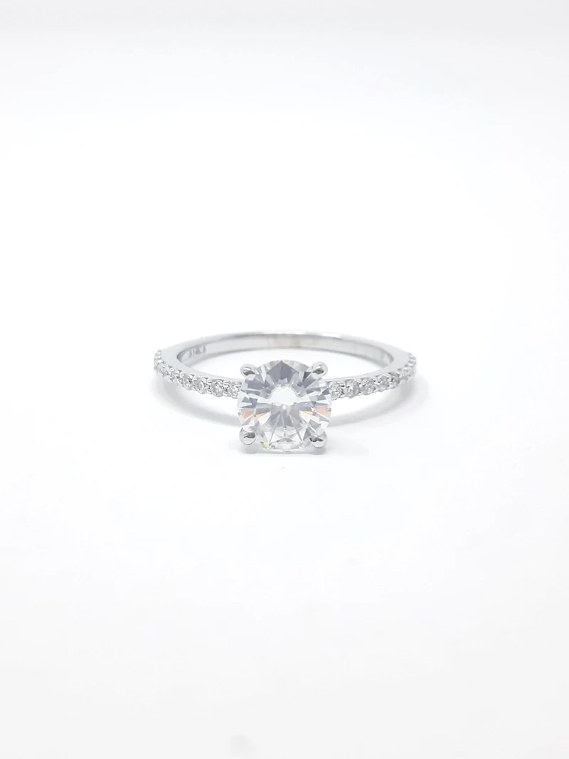 Diamond and Moissanite Engagement Ring
