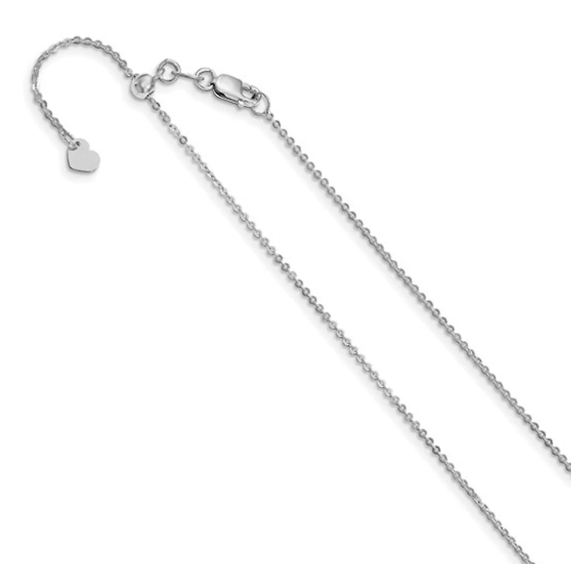 Adjustable 14K Gold Flat Cable Chain 16" - 22" 1.2mm