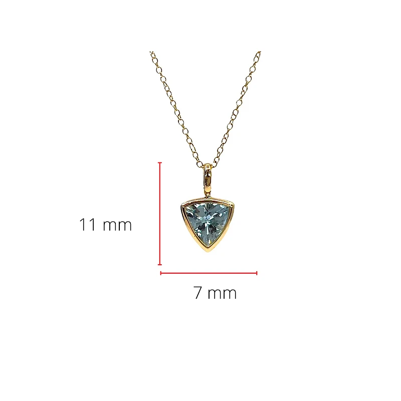 10/14K Yellow Gold 0.56cttw Aquamarine Pendant, 18"