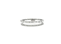 14K White Gold 0.28cttw Baguette Cut & Round Brilliant Cut Diamond Ring, size 6.5