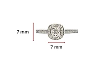 10K White Gold 0.19cttw Diamond Halo Engagement Ring
