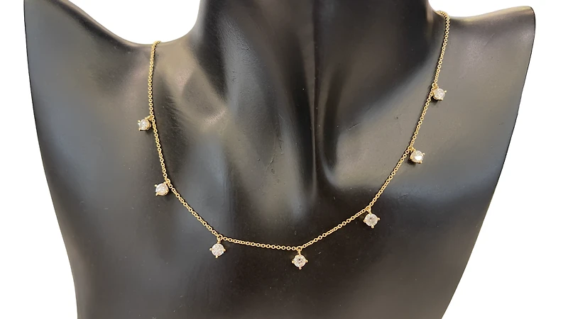 14K Yellow Gold Lab Grown 1.61cttw Diamond Necklace, 18"