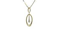10K Yellow Gold 0.10cttw Diamond Necklace, 18"